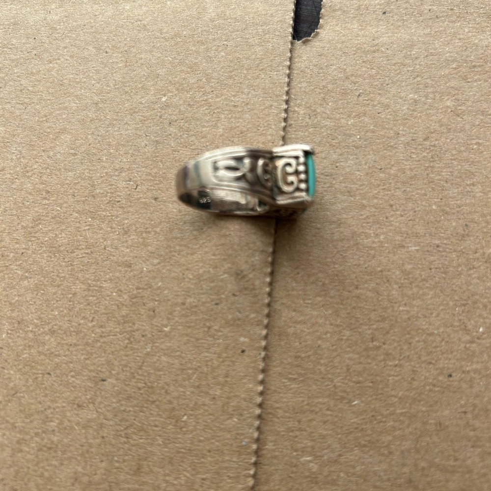 Turquoise Stone Silver Ring - image 4